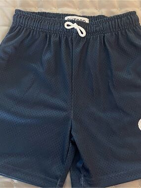 Kids Athletic Mesh Shorts with Elastic Waist and Drawstring - Navy